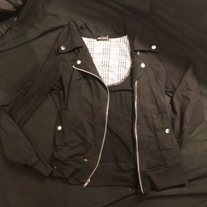 Black moto-inspired jacket
